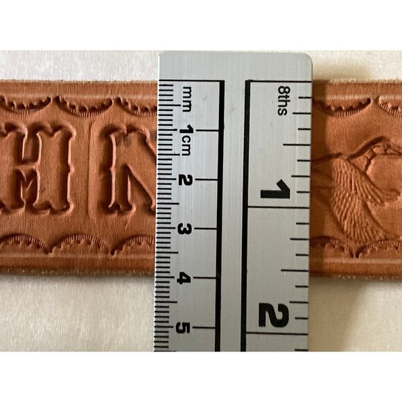 John Southwestern Cowboy Brown Tan Gold Fish Sea Marine Ocean Boho Belt 34 - Picture 10 of 10